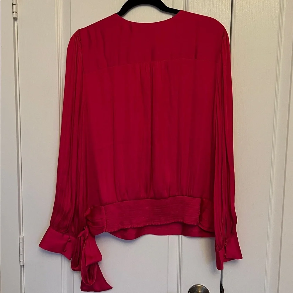 Banana Republic puff sleeve wrap blouse💗💗💗 PINK
